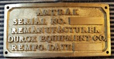 Vintage Amtrak Railroad Rail Car Plaque Excellent Condition 6.5