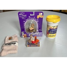 VTG 90s Disney Lady and the Tramp Bundle Miniature Toy Socks Cup Lot picture