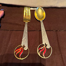 1933 A. Michelsen Christmas Fork & Spoon “The Little Match Girl” picture