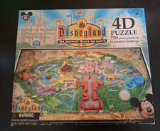Disneyland Park Map 4D Puzzle 750 Pieces 100% Complete w/ Buildings Rare Disney picture