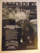 1986 TDK Cassette Tape Guy Plays Air Guitar vintage print ad picture