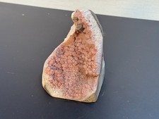 Pink Amethyst Geode Standing Druzy Botryoidal Argentina Crystal Display 1.6 Lbs picture