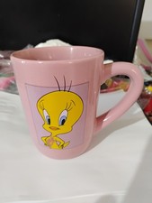 Vintage Tweety Bird Warner Bros Studio Store 1998 Pink Ceramic Coffee Cup READ picture