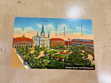 Jackson Square New Orleans La. Vintage Unposted Circa 1943 Linen  Postcard picture