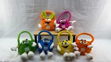 Lot of 6 Vintage M&M Plush Easter Baskets Complete Full Color Set Galerie picture