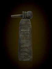 Rare Authentic Ancient Egyptian Ritual Stone Kohl Cosmetic Vessel Figure BC picture