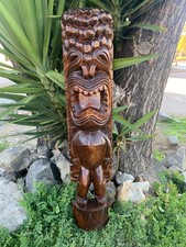 Ku Hawaiian Tiki God Wood Carving Bar Patio Decor 39