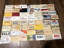 Vintage Large Lot ofHam CB Radio QSL Swap Club Cards Postcards 1940s & 1950s picture