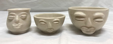 3 Zulu Lulu ceramic bowls with faces picture