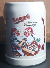 USINGER'S SAUSAGE Pottery Advertising STEIN / MUG  M WARE picture