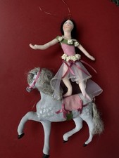 Gladys Boalt Circus Lady Bareback Rider Fabric Christmas Tree Ornament Signed picture