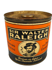 Vintage 1953 Sir Walter Raleigh Smoking Tobacco For Pipe And Cigarettes Tin picture