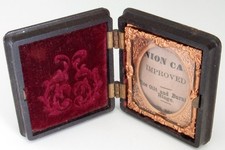 Antique Mini Tin Type Gutta Percha Union Case, Scovill Mfg Co. -  picture
