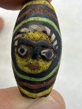 Lovely  Ancient Rare Roman Mosaic Glass Wonderful Rare Bead With Two Faces picture