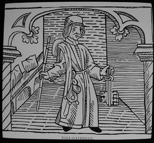 ANTIQUE Magic Lantern Slide A TOLL GATHERER C1910 ENGLISH HISTORY  picture