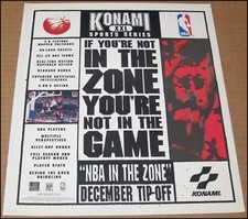1995 Konami NBA In The Zone Print Ad Video Game Advertisement 10x12 Vintage PS1 picture