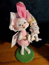 Annalee 211619 Spring Easter Bunny Rabbit 6in Baking Bunny Pals 2019 Rolling Pin picture