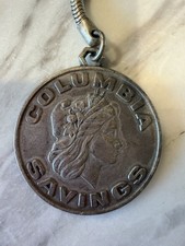 Vintage Columbia Savings & Loan Keychain Return Mail Key Fob Los Angeles CA  picture
