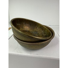 Rare Vintage British Royal Navy Officer Brass Finger Bowls - VOC No. 52105 MMS picture