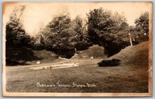RPPC 1954 Oaklawn Terrace Sturgis MI Park Scene Trees VINTAGE Postcard 10024 picture