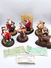 6pc Set Danbury Mint The Classic Santa Claus Collection 1994-1995 W/Paperwork picture