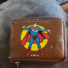 DC Comics  Superman Vintage 1975 Micro Mini Zip Wallet ID Card Extremely Rare picture