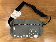 Miffy Shoulder Bag with Outer Pocket Grey 26x16x8cm New from Japan picture