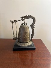 This is a vintage Chinese ceremonial brass or bronze bell  picture