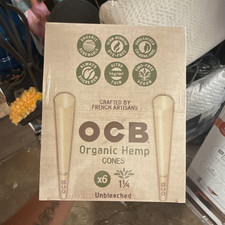 OCB Organic  Cones 1 1/4 Unbleached, 6 Boxes (32 Cones per Box) No tobacco picture