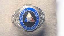 VTG WORLD WAR 2 ARMORED FORCE RING U.S. ARMY SIZE 11 3/4 GROUSE CO STERLING picture