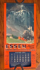 Very Nice 1943 ESSEM Frankforts &Cooked Meats ADVERTISING CALENDAR Worsester, MA picture