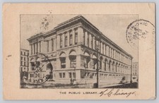 Chicago, Illinois Public Library building, corner facade, Divided Back 1909 picture