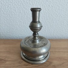 Antique 17th Century Bulbous Base Pewter Candlestick Early European Collectible picture