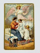 Vintage 1909 Geo F Holbrook I Pray The Lord My Soul To Keep Embossed Postcard picture