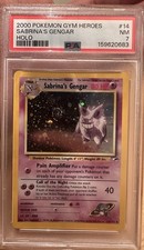 Pokémon Gym Heroes Sabrina's Gengar Holo #14 PSA 7 HUGE SWIRL picture
