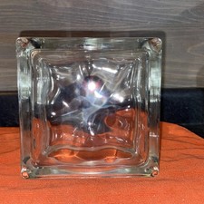 Heavy Glass Cube Block Vase 5 3/4” X 3 3/4” X 5 3/4” picture