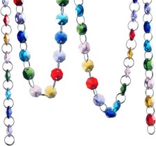 6FT Glass Crystal Rainbow Color 14Mm Octagon Beads Chain Chandelier Prisms Hangi picture