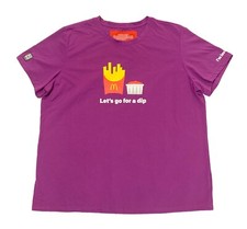 Vtg New McDonald's Womens 2XL T-Shirt Let's Go For A Dip Fries Ketchup Purple picture