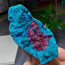297G Natural Crystal Pink Cobalt Calcite+Chrysocolla Symbiotic specimen picture