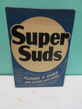 Vintage SUPER SUDS 1950's Laundry Detergent+ Soap FULL UNOPENED BOX Floods Suds picture