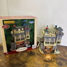 Lemax Plymouth Corners Pinnacle Pete's Pool Hall Porcelain Lighted Building NICE picture