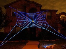33 ft ULTRA GlowWeb Rope Spider Web UV Glow Outdoor Halloween House Prop picture