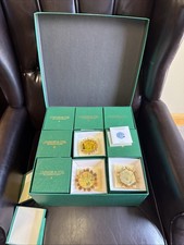Vtg Danbury Mint Currier & Ives 24K Gold 36 Christmas Ornaments Full Set w Boxes picture