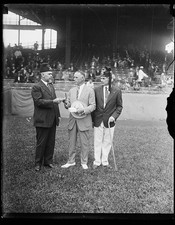 Photo:Shriners 1910s men in fez hats at ballpark stadium field picture