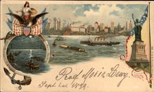 New York NY Statue of Liberty C.C. Frey c1890s Vintage Private Mailing Card bhn picture