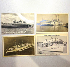 Deck Printing Boersig Lot 4 RPPC Boat/Ship Tarpon Springs FL Postcards 1943 picture