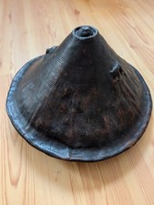 Vintage Africa Ethiopian Tribal Shield Hide Leather Wood Warrior Shield Handmade picture