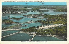 1932 Portsmouth NH Kittery ME Aerial View Wentworth By The Sea Postcard picture
