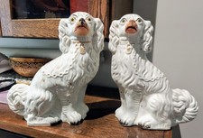 :arge Beautiful Pair of 19C Dog's . Rare Royal Staffordshire Spaniel. 12.75