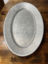 Vintage Cast Aluminum Oval Well & Tree Serving Platter - 